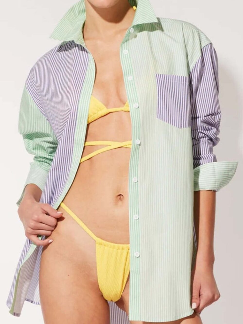 Solid & Striped Oxford - S - Oxford Tunic Mint/Seafoam/Amethyst